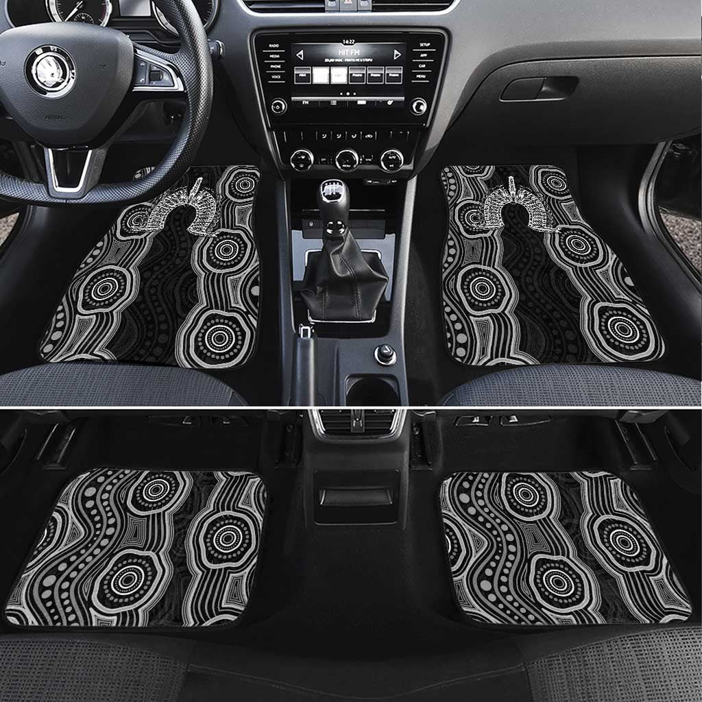 Torres Strait Islander Car Mats Flag Feather Headdress Indigenous Dotwork Tribal Art