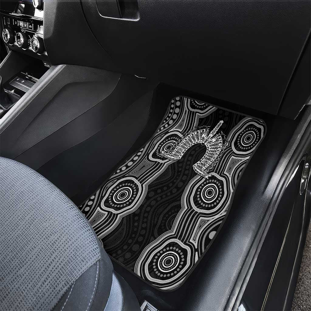 Torres Strait Islander Car Mats Flag Feather Headdress Indigenous Dotwork Tribal Art