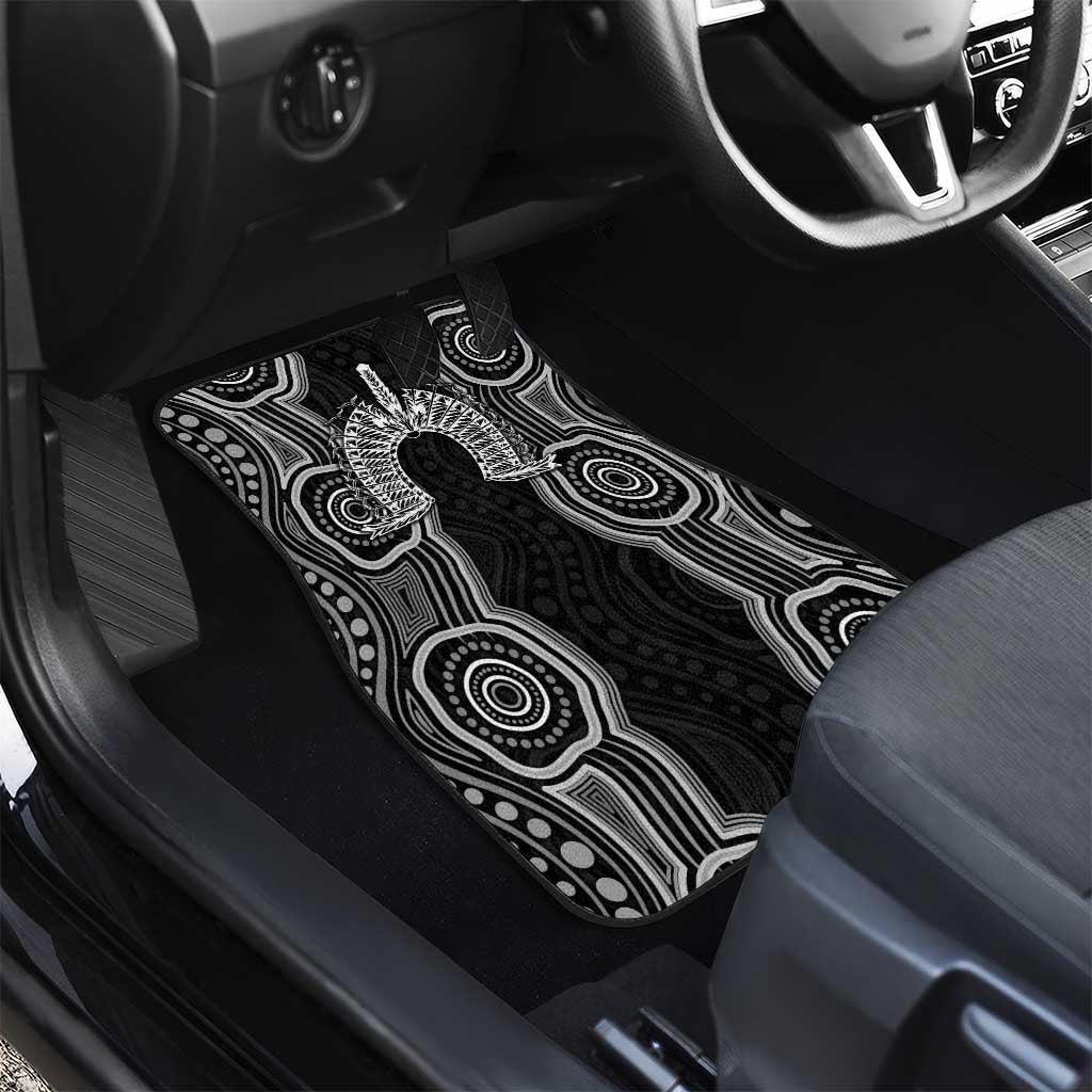 Torres Strait Islander Car Mats Flag Feather Headdress Indigenous Dotwork Tribal Art