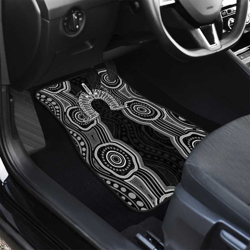 Torres Strait Islander Car Mats Flag Feather Headdress Indigenous Dotwork Tribal Art