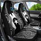 Torres Strait Islander Car Seat Cover Flag Feather Headdress Indigenous Dotwork Tribal Art