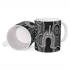 Torres Strait Islander Ceramic Mug Flag Feather Headdress Indigenous Dotwork Tribal Art