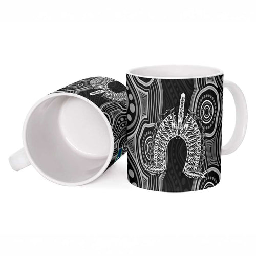 Torres Strait Islander Ceramic Mug Flag Feather Headdress Indigenous Dotwork Tribal Art
