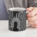 Torres Strait Islander Ceramic Mug Flag Feather Headdress Indigenous Dotwork Tribal Art