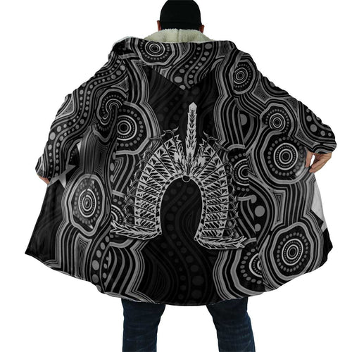 Torres Strait Islander Cloak Flag Feather Headdress Indigenous Dotwork Tribal Art