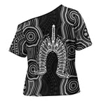 Torres Strait Islander Cross Shoulder Shirt Flag Feather Headdress Indigenous Dotwork Tribal Art
