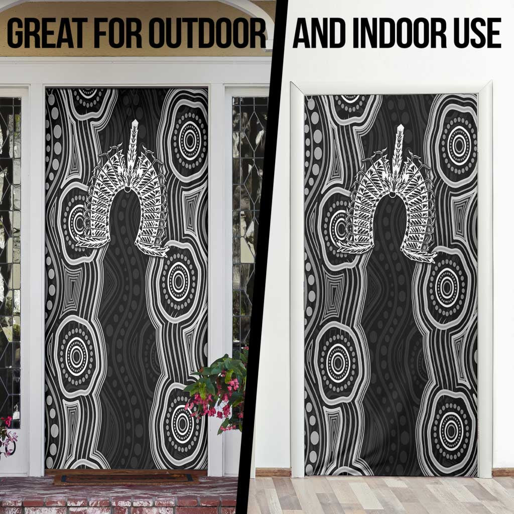 Torres Strait Islander Door Cover Flag Feather Headdress Indigenous Dotwork Tribal Art