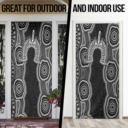 Torres Strait Islander Door Cover Flag Feather Headdress Indigenous Dotwork Tribal Art