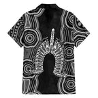 Torres Strait Islander Family Matching Long Sleeve Bodycon Dress and Hawaiian Shirt Flag Feather Headdress Indigenous Dotwork Tribal Art