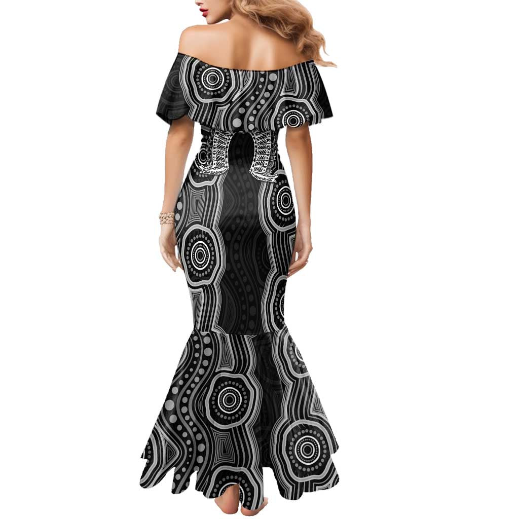 Torres Strait Islander Family Matching Mermaid Dress and Hawaiian Shirt Flag Feather Headdress Indigenous Dotwork Tribal Art