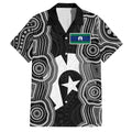 Torres Strait Islander Family Matching Off Shoulder Maxi Dress and Hawaiian Shirt Flag Feather Headdress Indigenous Dotwork Tribal Art