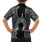 Torres Strait Islander Family Matching Tank Maxi Dress and Hawaiian Shirt Flag Feather Headdress Indigenous Dotwork Tribal Art