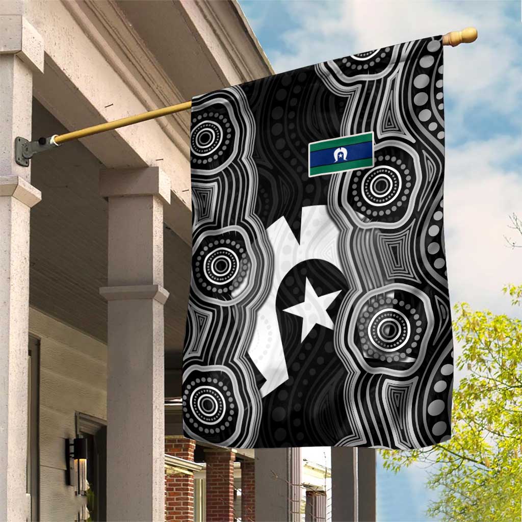 Torres Strait Islander Garden Flag Flag Feather Headdress Indigenous Dotwork Tribal Art