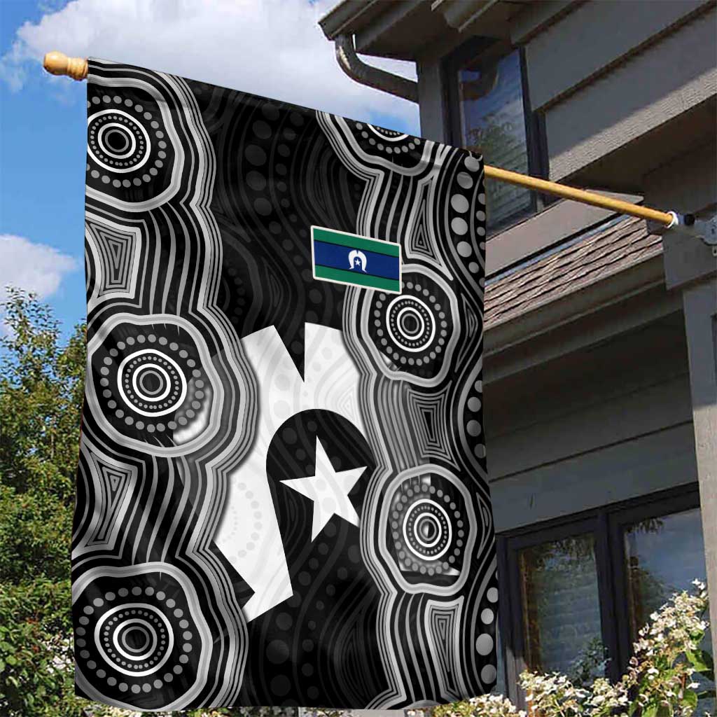 Torres Strait Islander Garden Flag Flag Feather Headdress Indigenous Dotwork Tribal Art