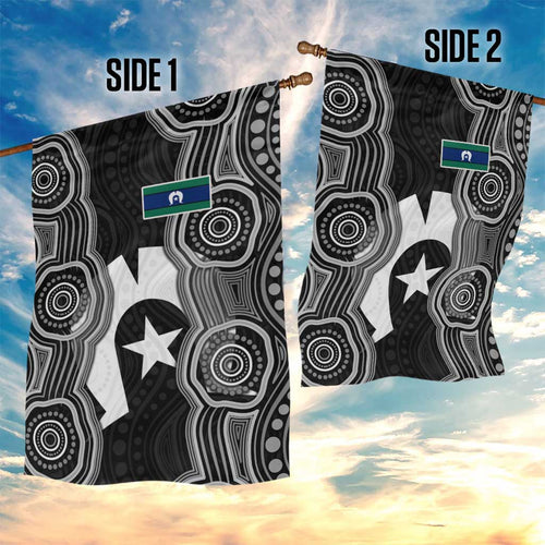 Torres Strait Islander Garden Flag Flag Feather Headdress Indigenous Dotwork Tribal Art