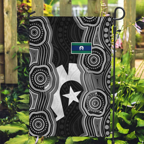 Torres Strait Islander Garden Flag Flag Feather Headdress Indigenous Dotwork Tribal Art