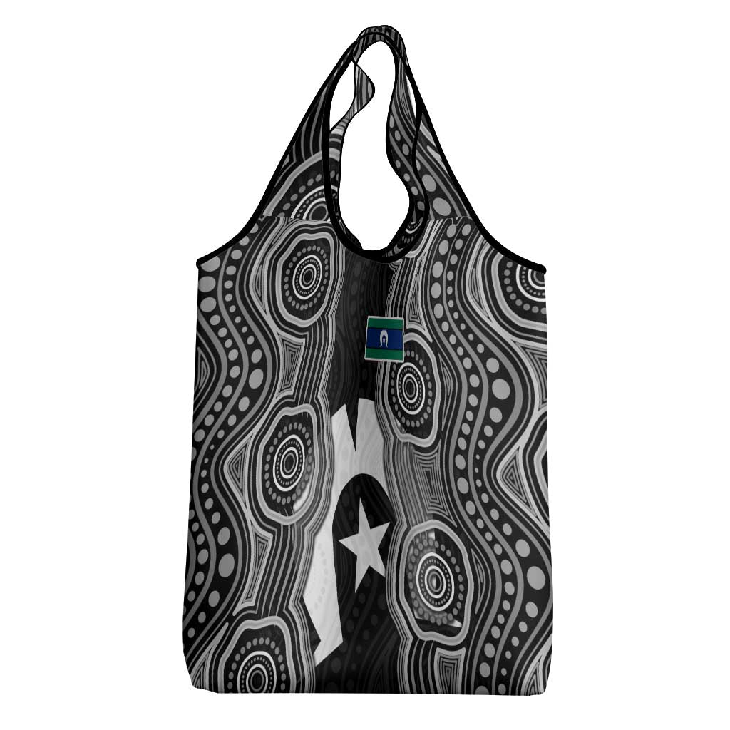 Torres Strait Islander Grocery Bag Flag Feather Headdress Indigenous Dotwork Tribal Art