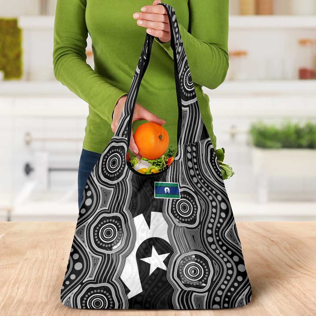 Torres Strait Islander Grocery Bag Flag Feather Headdress Indigenous Dotwork Tribal Art