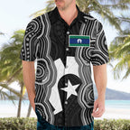 Torres Strait Islander Hawaiian Shirt Flag Feather Headdress Indigenous Dotwork Tribal Art