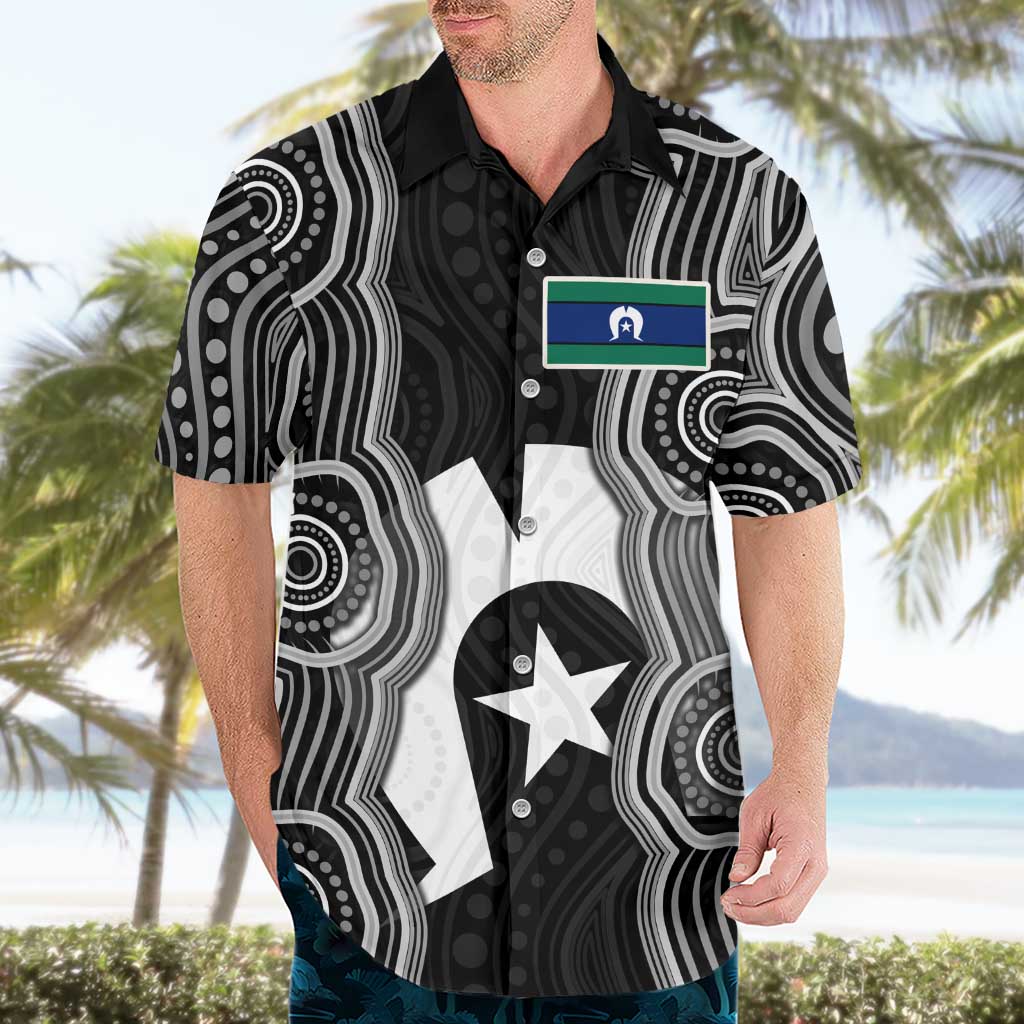 Torres Strait Islander Hawaiian Shirt Flag Feather Headdress Indigenous Dotwork Tribal Art
