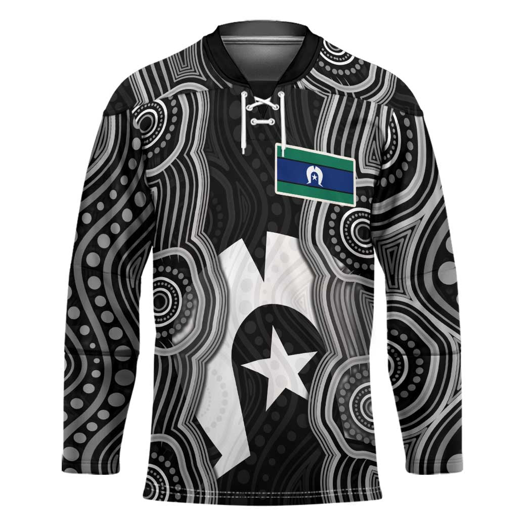 Torres Strait Islander Hockey Jersey Flag Feather Headdress Indigenous Dotwork Tribal Art