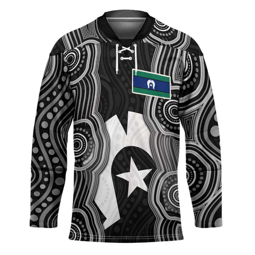 Torres Strait Islander Hockey Jersey Flag Feather Headdress Indigenous Dotwork Tribal Art