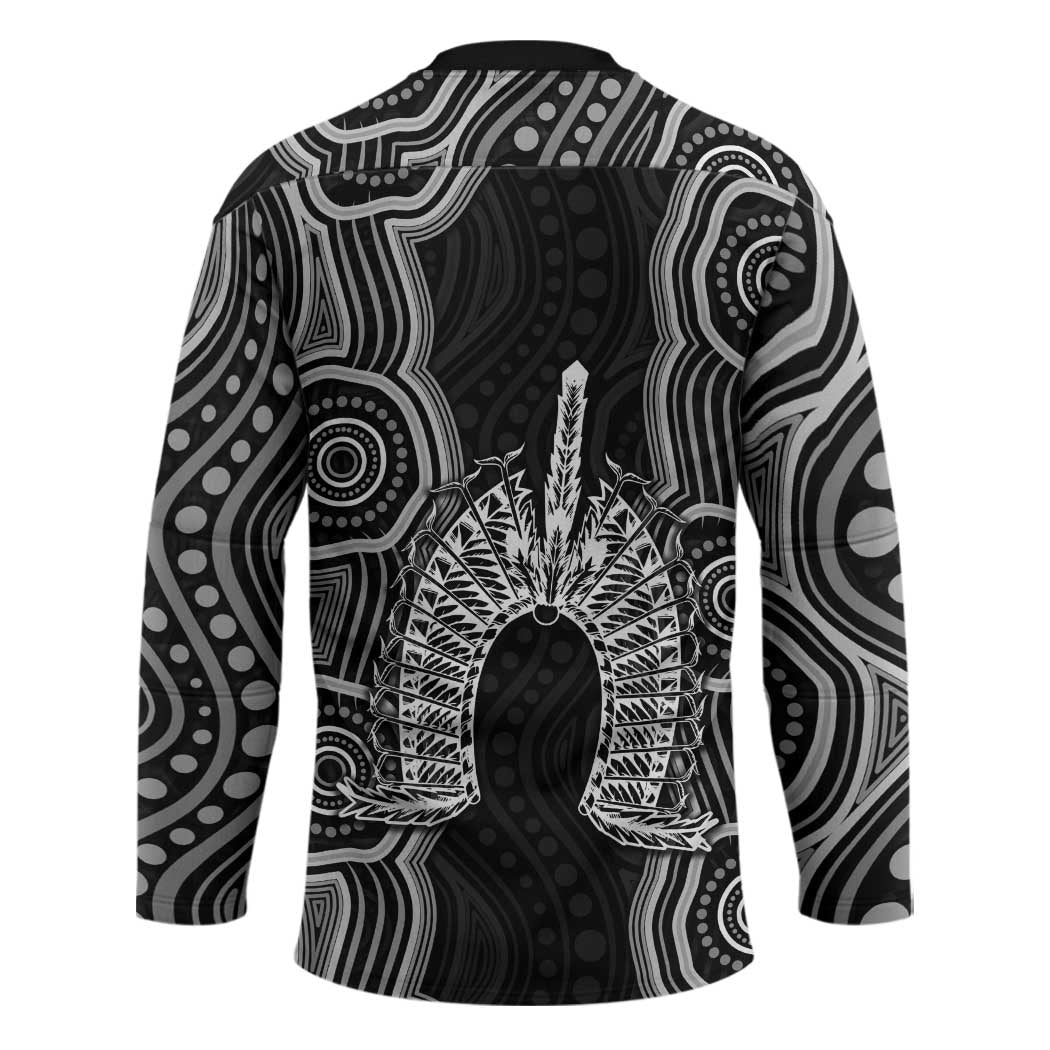 Torres Strait Islander Hockey Jersey Flag Feather Headdress Indigenous Dotwork Tribal Art