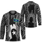 Torres Strait Islander Hockey Jersey Flag Feather Headdress Indigenous Dotwork Tribal Art