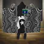 Torres Strait Islander Hooded Blanket Flag Feather Headdress Indigenous Dotwork Tribal Art