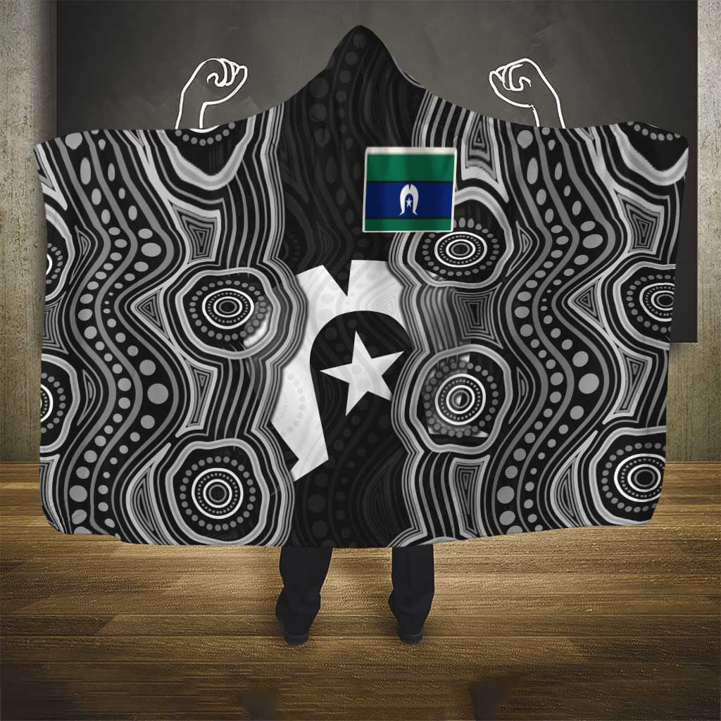 Torres Strait Islander Hooded Blanket Flag Feather Headdress Indigenous Dotwork Tribal Art