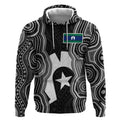 Torres Strait Islander Hoodie Flag Feather Headdress Indigenous Dotwork Tribal Art