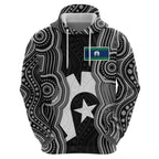 Torres Strait Islander Hoodie Flag Feather Headdress Indigenous Dotwork Tribal Art