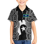 Torres Strait Islander Kid Hawaiian Shirt Flag Feather Headdress Indigenous Dotwork Tribal Art