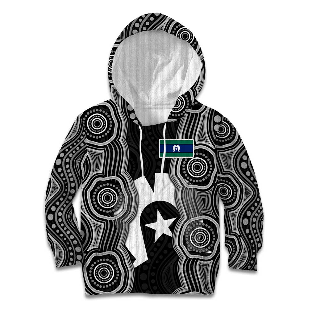 Torres Strait Islander Kid Hoodie Flag Feather Headdress Indigenous Dotwork Tribal Art