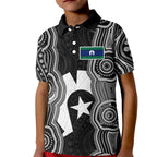 Torres Strait Islander Kid Polo Shirt Flag Feather Headdress Indigenous Dotwork Tribal Art