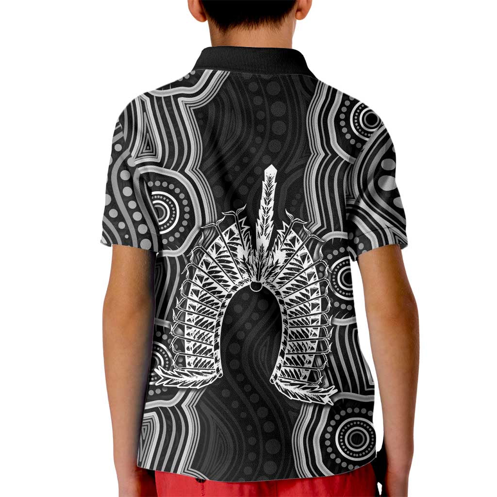 Torres Strait Islander Kid Polo Shirt Flag Feather Headdress Indigenous Dotwork Tribal Art