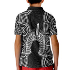 Torres Strait Islander Kid Polo Shirt Flag Feather Headdress Indigenous Dotwork Tribal Art