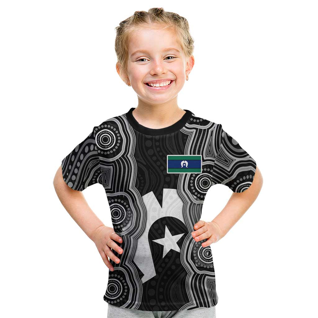 Torres Strait Islander Kid T Shirt Flag Feather Headdress Indigenous Dotwork Tribal Art