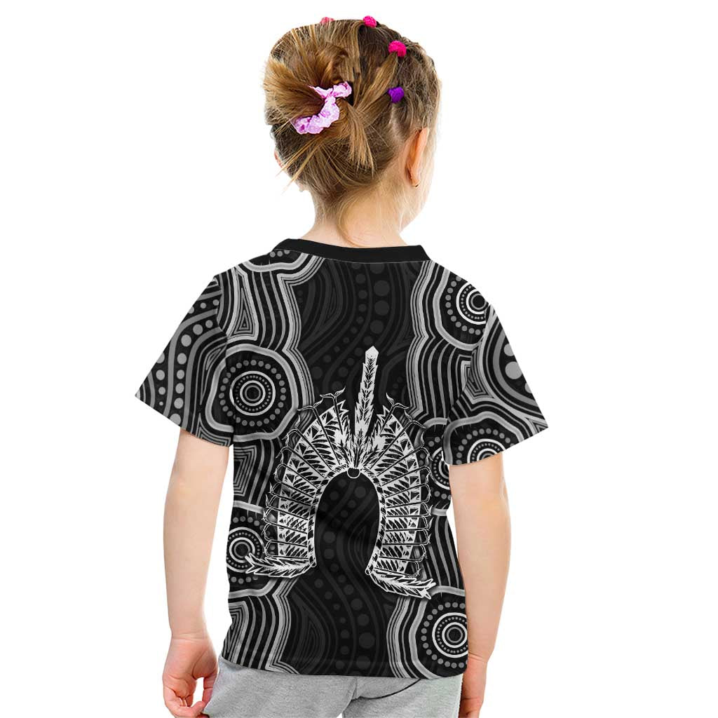 Torres Strait Islander Kid T Shirt Flag Feather Headdress Indigenous Dotwork Tribal Art