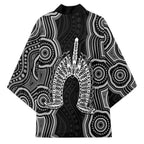 Torres Strait Islander Kimono Flag Feather Headdress Indigenous Dotwork Tribal Art