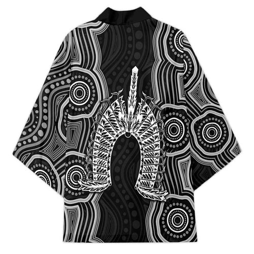 Torres Strait Islander Kimono Flag Feather Headdress Indigenous Dotwork Tribal Art