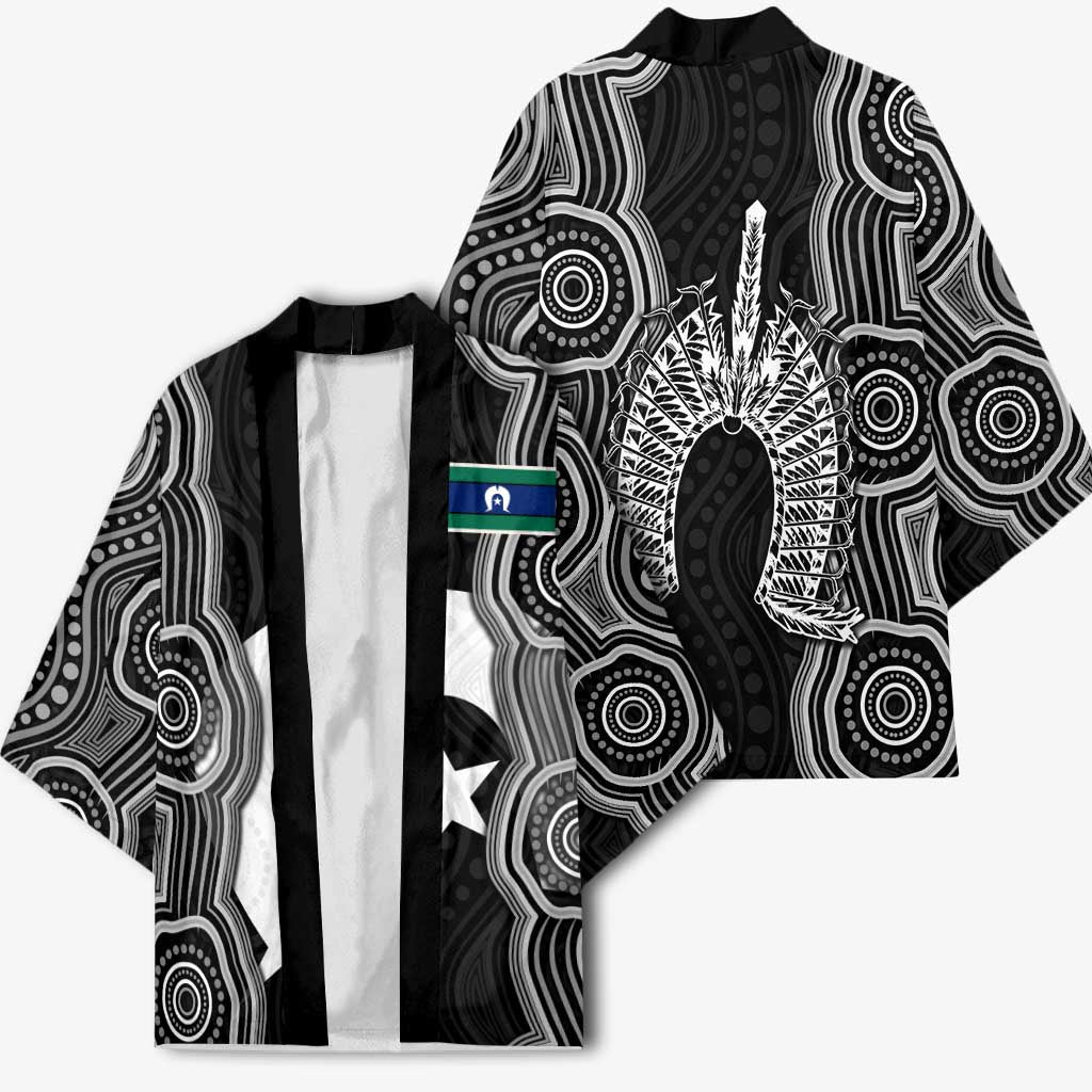 Torres Strait Islander Kimono Flag Feather Headdress Indigenous Dotwork Tribal Art