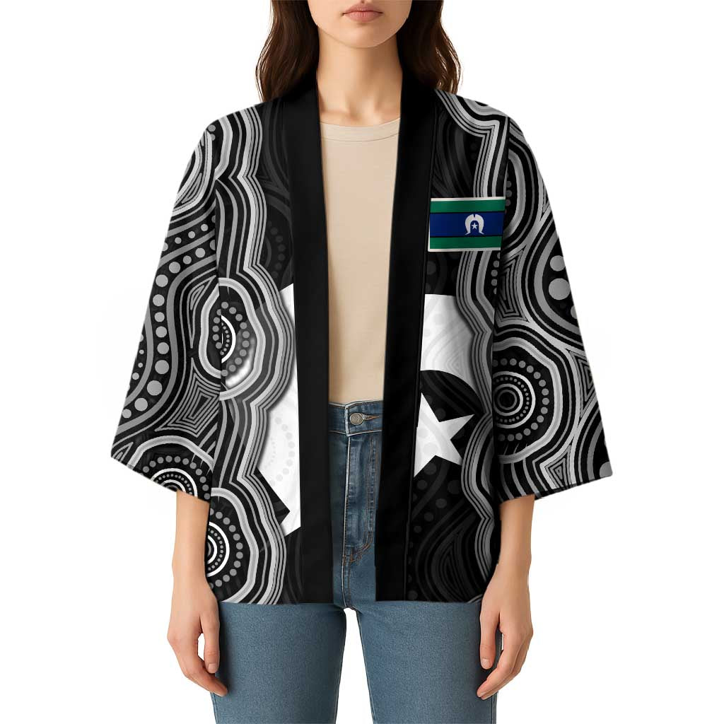 Torres Strait Islander Kimono Flag Feather Headdress Indigenous Dotwork Tribal Art