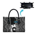 Torres Strait Islander Leather Bag Flag Feather Headdress Indigenous Dotwork Tribal Art