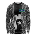 Torres Strait Islander Long Sleeve Shirt Flag Feather Headdress Indigenous Dotwork Tribal Art