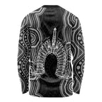 Torres Strait Islander Long Sleeve Shirt Flag Feather Headdress Indigenous Dotwork Tribal Art