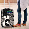 Torres Strait Islander Luggage Cover Flag Feather Headdress Indigenous Dotwork Tribal Art