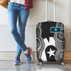 Torres Strait Islander Luggage Cover Flag Feather Headdress Indigenous Dotwork Tribal Art