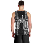 Torres Strait Islander Men Tank Top Flag Feather Headdress Indigenous Dotwork Tribal Art