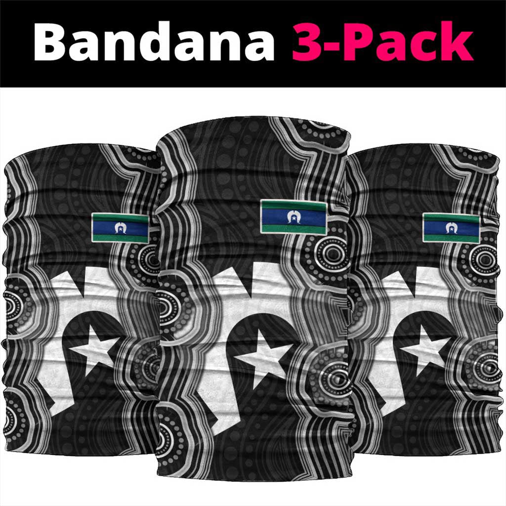 Torres Strait Islander Neck Gaiter Flag Feather Headdress Indigenous Dotwork Tribal Art